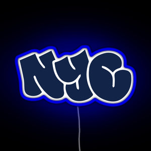 NYC New York City Graffiti Sticker RGB neon sign blue
