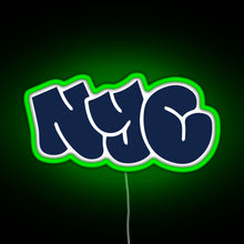 Load image into Gallery viewer, NYC New York City Graffiti Sticker RGB neon sign green