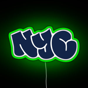 NYC New York City Graffiti Sticker RGB neon sign green
