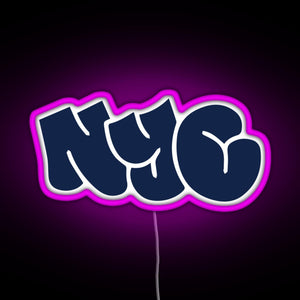 NYC New York City Graffiti Sticker RGB neon sign  pink