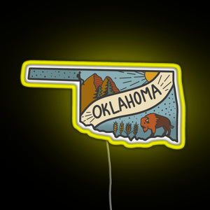 Oklahoma RGB neon sign yellow