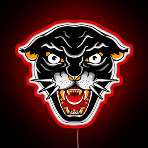 Old school Kitty cat Orange and black RGB neon sign red
