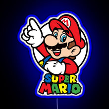 Load image into Gallery viewer, Oldskul Game mx77 Mario RGB neon sign blue