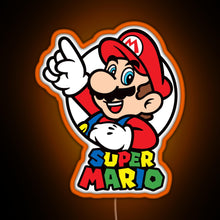 Load image into Gallery viewer, Oldskul Game mx77 Mario RGB neon sign orange