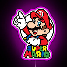 Load image into Gallery viewer, Oldskul Game mx77 Mario RGB neon sign  pink