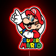 Load image into Gallery viewer, Oldskul Game mx77 Mario RGB neon sign red