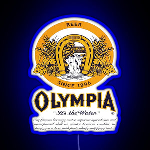 Olympia Beer RGB neon sign blue