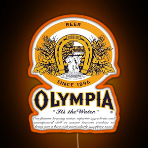 Olympia Beer RGB neon sign orange
