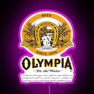 Olympia Beer RGB neon sign  pink