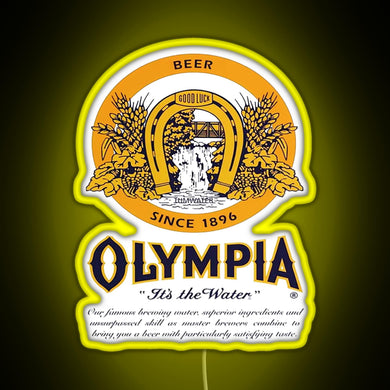 Olympia Beer RGB neon sign yellow