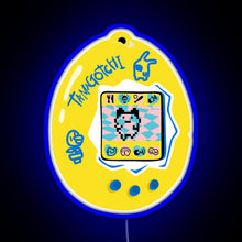 Load image into Gallery viewer, Original Tamagotchi Yellow with Blue RGB neon sign blue