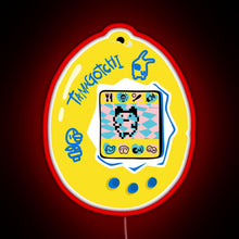 Load image into Gallery viewer, Original Tamagotchi Yellow with Blue RGB neon sign red