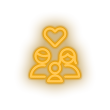 Load image into Gallery viewer, warm_white parent family person human children heart parents child kid baby led neon factory