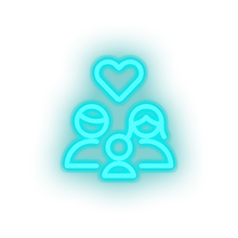 Load image into Gallery viewer, ice_blue parent family person human children heart parents child kid baby led neon factory