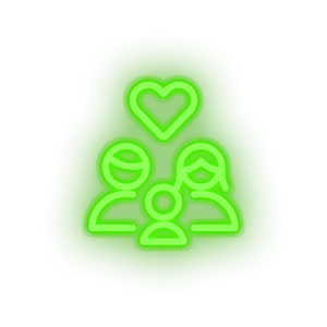 green parent family person human children heart parents child kid baby led neon factory