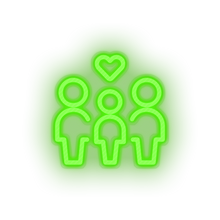 Load image into Gallery viewer, green parent family person human children heart parents child kid baby love led neon factory