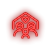 Load image into Gallery viewer, red parent family person human house children home parents child heart kid baby led neon factory