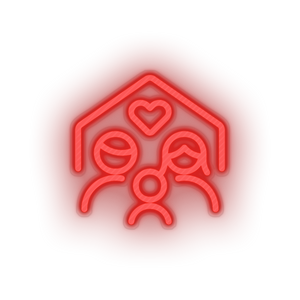 red parent family person human house children home parents child heart kid baby led neon factory