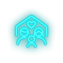 Load image into Gallery viewer, ice_blue parent family person human house children home parents child heart kid baby led neon factory