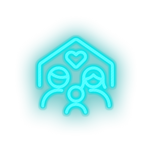 ice_blue parent family person human house children home parents child heart kid baby led neon factory
