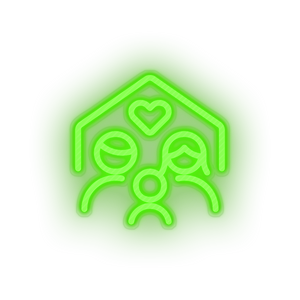 green parent family person human house children home parents child heart kid baby led neon factory