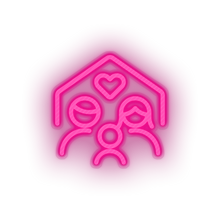 Load image into Gallery viewer, pink parent family person human house children home parents child heart kid baby led neon factory
