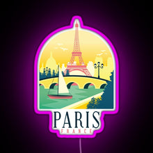 Load image into Gallery viewer, Paris France Paris Skyline RGB neon sign  pink