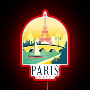 Paris France Paris Skyline RGB neon sign red