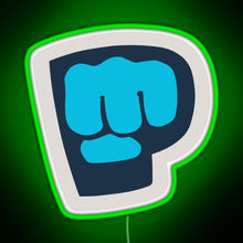 Load image into Gallery viewer, Pewdiepie Brofist Logo RGB neon sign green