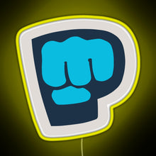 Load image into Gallery viewer, Pewdiepie Brofist Logo RGB neon sign yellow