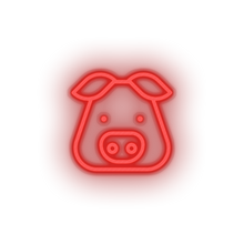 Load image into Gallery viewer, red pig led animal cartoon fauna herbivore pig pork zoo neon factory