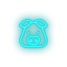 Load image into Gallery viewer, ice_blue pig led animal cartoon fauna herbivore pig pork zoo neon factory