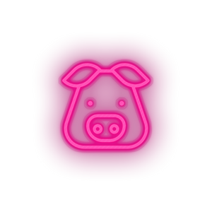 pink pig led animal cartoon fauna herbivore pig pork zoo neon factory