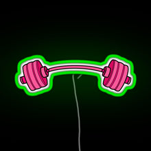 Load image into Gallery viewer, pink curved barbell RGB neon sign green