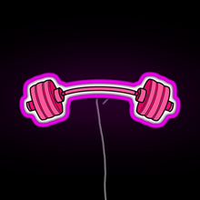 Load image into Gallery viewer, pink curved barbell RGB neon sign  pink