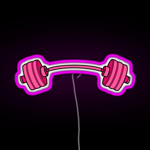 pink curved barbell RGB neon sign  pink