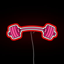 Load image into Gallery viewer, pink curved barbell RGB neon sign red
