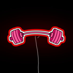 pink curved barbell RGB neon sign red