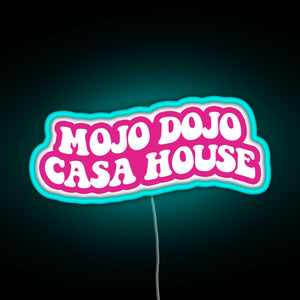 pink magenta Mojo Dojo Casa House RGB neon sign lightblue 