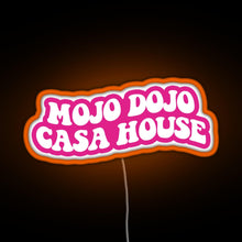 Load image into Gallery viewer, pink magenta Mojo Dojo Casa House RGB neon sign orange
