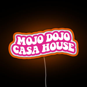 pink magenta Mojo Dojo Casa House RGB neon sign orange