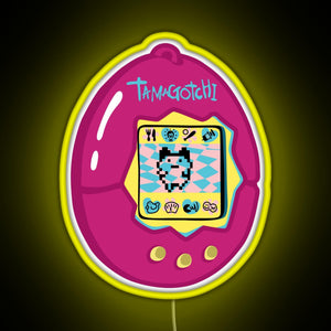 Pink Tamagotchi Original RGB neon sign yellow