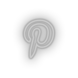 white pinterest social network brand logo led neon factory