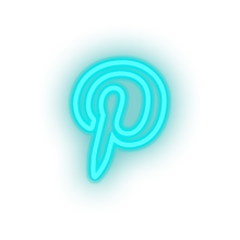 Load image into Gallery viewer, ice_blue pinterest social network brand logo led neon factory