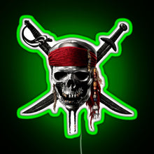 Load image into Gallery viewer, Pirates of the Caribbean RGB neon sign green