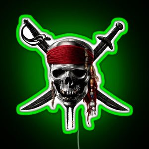 Pirates of the Caribbean RGB neon sign green