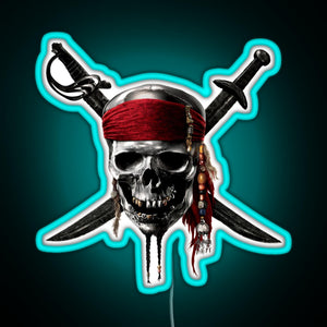 Pirates of the Caribbean RGB neon sign lightblue 