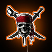 Load image into Gallery viewer, Pirates of the Caribbean RGB neon sign orange