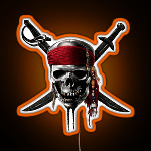 Pirates of the Caribbean RGB neon sign orange