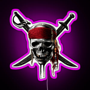 Pirates of the Caribbean RGB neon sign  pink